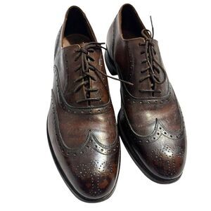 Allen Edmonds Men's 9.5 B Chester Wingtip Brown Leather Shoes USA 33088
